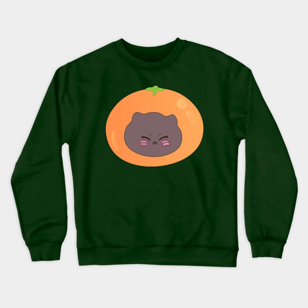 Kawaii cute kitty grumpy orange Crewneck Sweatshirt by LiliMagic